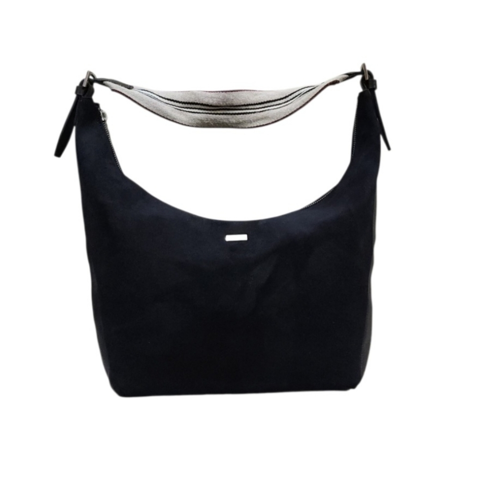 Burberry BLACK HOBO LARGE SUEDE/LEATHER BIG VINTAGE BAG AUTHENTIC VINTAGE